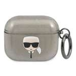 Etui KARL LAGERFELD Apple AirPods 3 Cover Glitter Karl`s Head Czarny Case